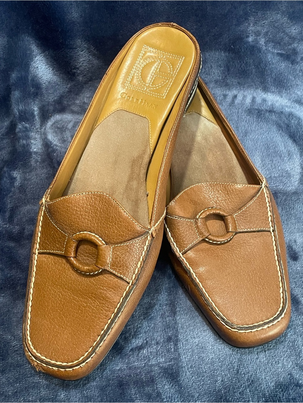 Cole Haan Tan Brown Leather Slip-On Loafer Mule - Picture 3 of 5